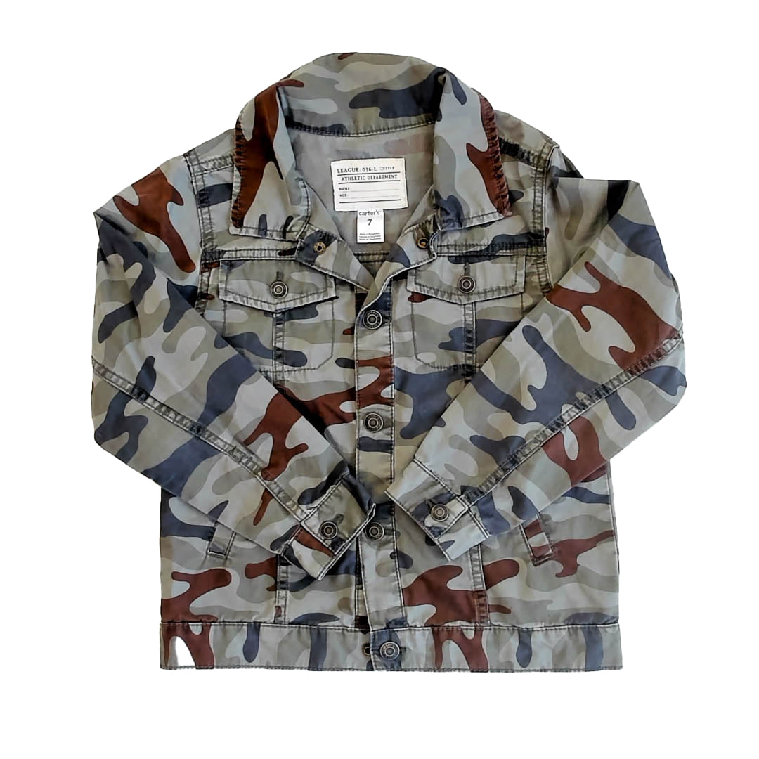 Carter's Boys Green Camo Jacket Size: 7 Years Green Camo