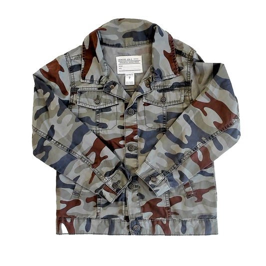 Carter's Boys Green Camo Jacket Size: 7 Years Green Camo