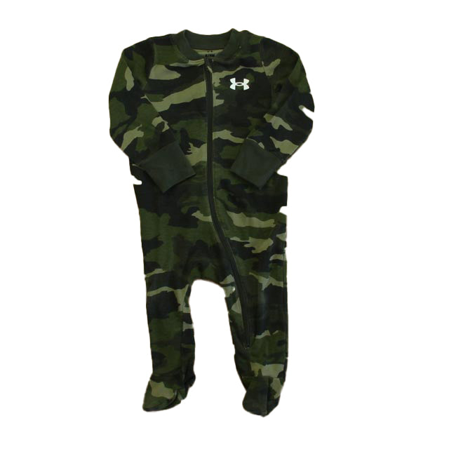 Under Armour Boys Green Camo 1-piece footed Pajamas Size: 6-9 Months