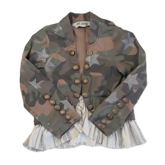 Jak & Peppar Girls Green Camo Jacket Size: 7 Years Green Camo