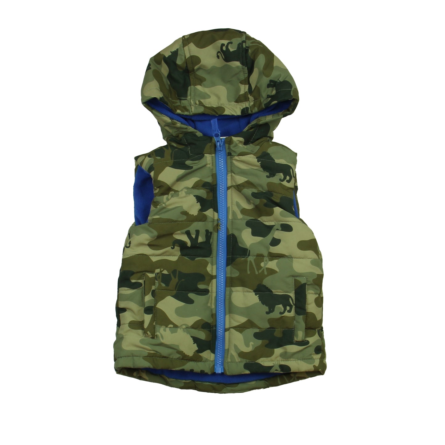 Little Me Boys Green Camo Vest Size: 18 Months Green Camo