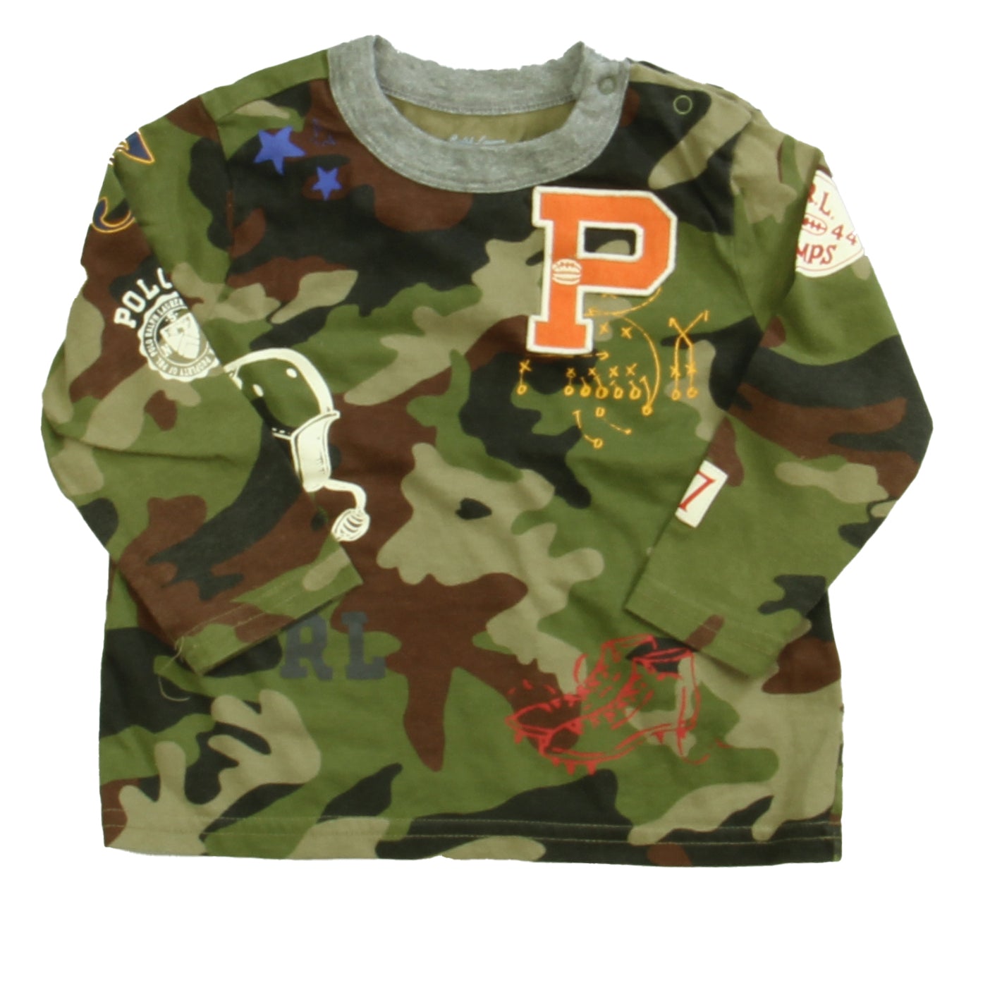 Ralph Lauren Boys Green Camo Long Sleeve T-Shirt Size: 12 Months Green Camo