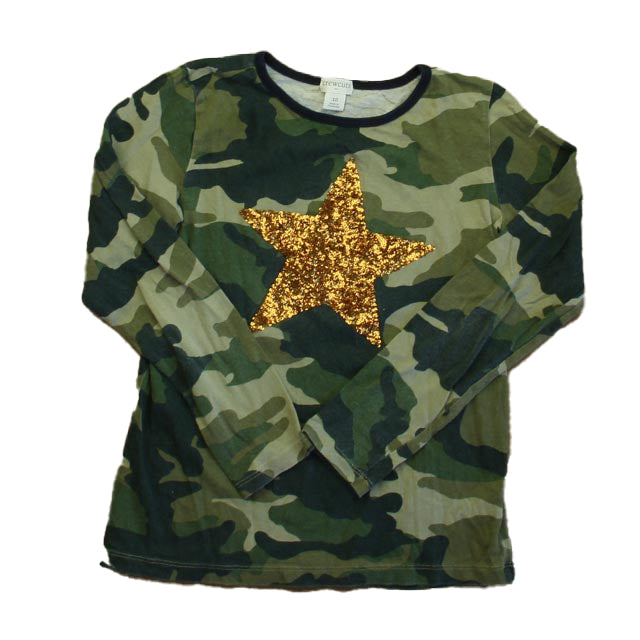 Crewcuts Girls Green Camo Long Sleeve T-Shirt Size: 10 Years