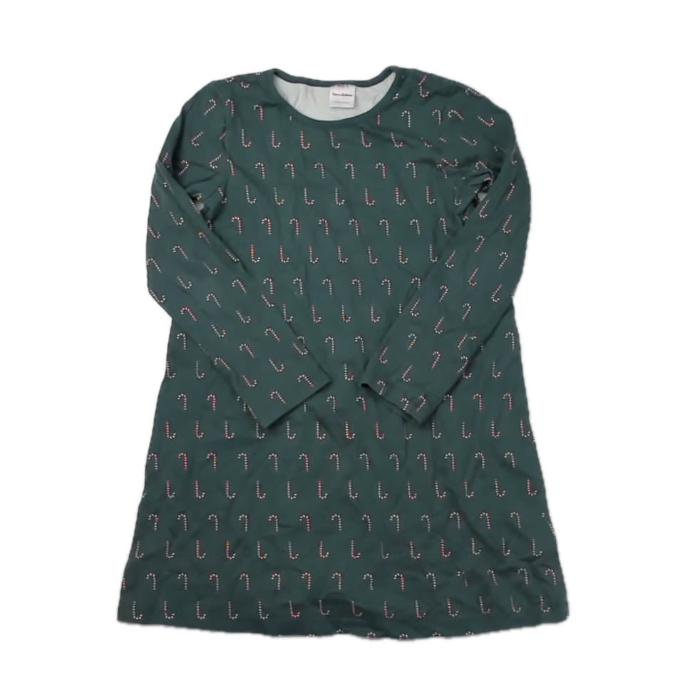 Hanna Andersson Girls Green Candy Canes Dress Size: 8 Years Green Candy Canes
