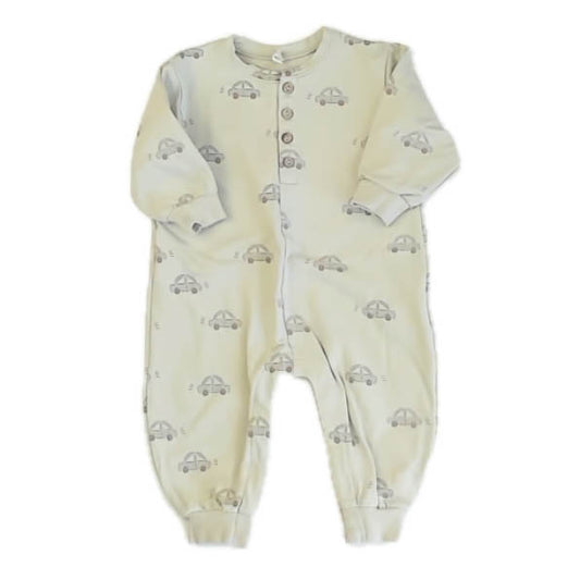 Quincy Mae Boys Green Cars Long Sleeve Outfit Size: 6-12 Months Green Cars
