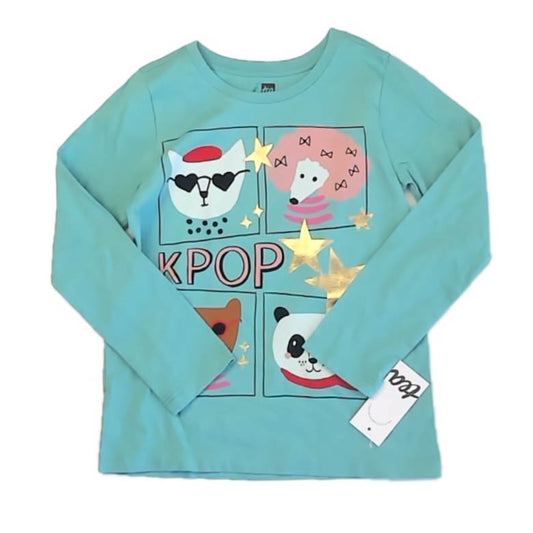 Tea Collection Girls Green Cats and Dogs Long Sleeve T-Shirt Size: 5T Green Cats and Dogs