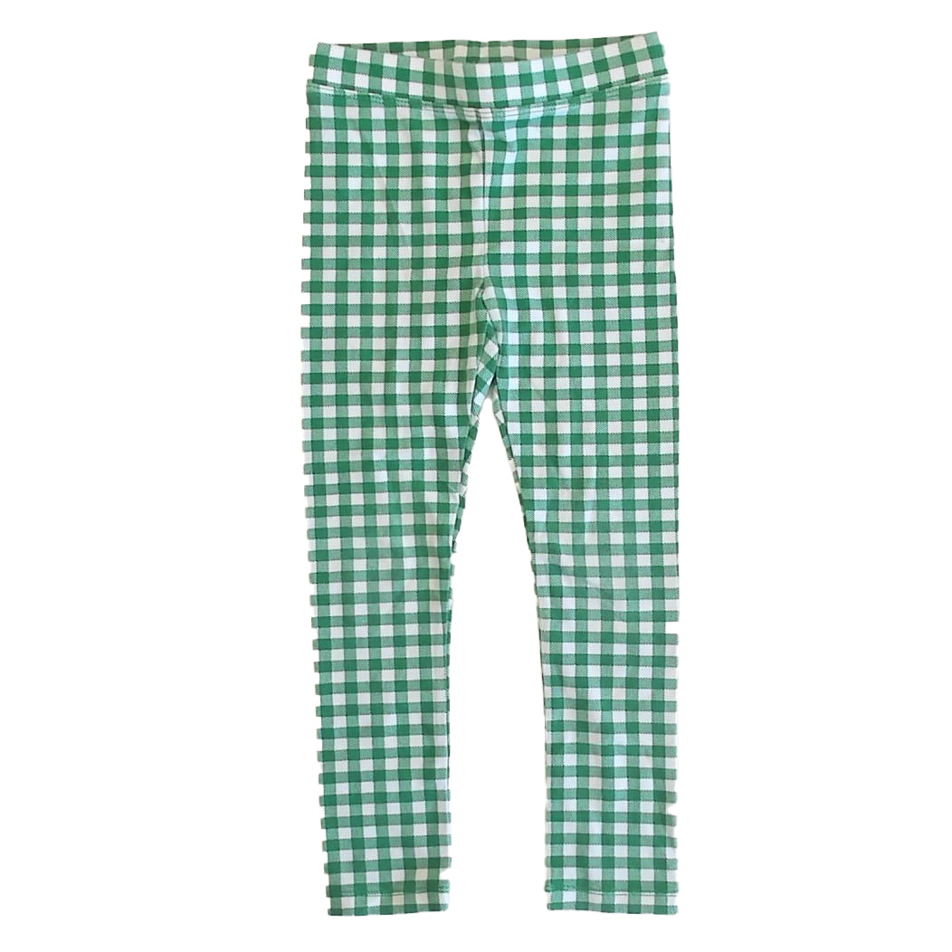 Crewcuts Girls Green Check Leggings Size: 5T Green Check