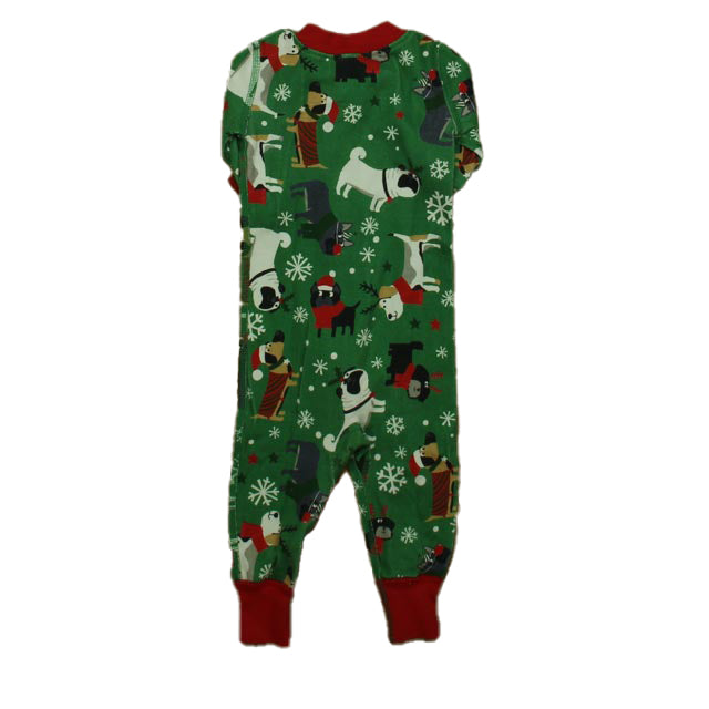 Hanna Andersson Boys Green Christmas Dogs 1-piece Non-footed Pajamas Size: 3-6 Months Green Christmas Dogs