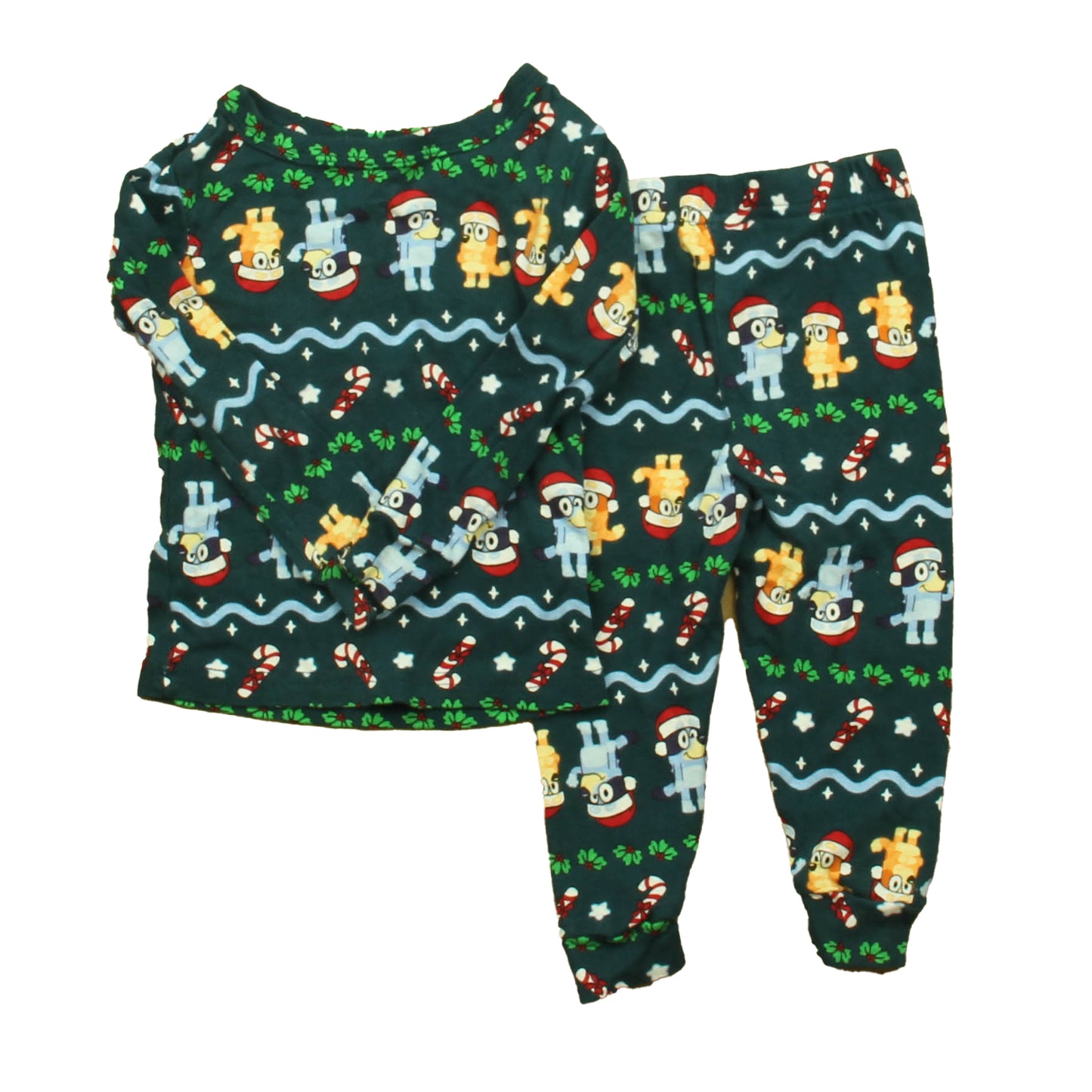 Bluey Boys Green Christmas 2-piece Pajamas Size: 2T Green Christmas