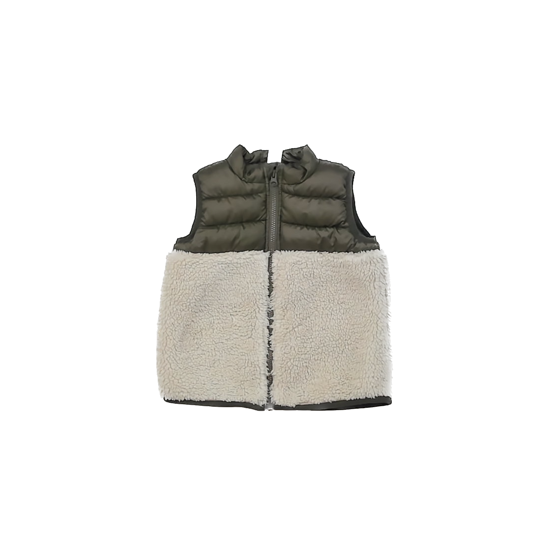 H&M Boys Green | Cream Vest Size: 4T Green | Cream