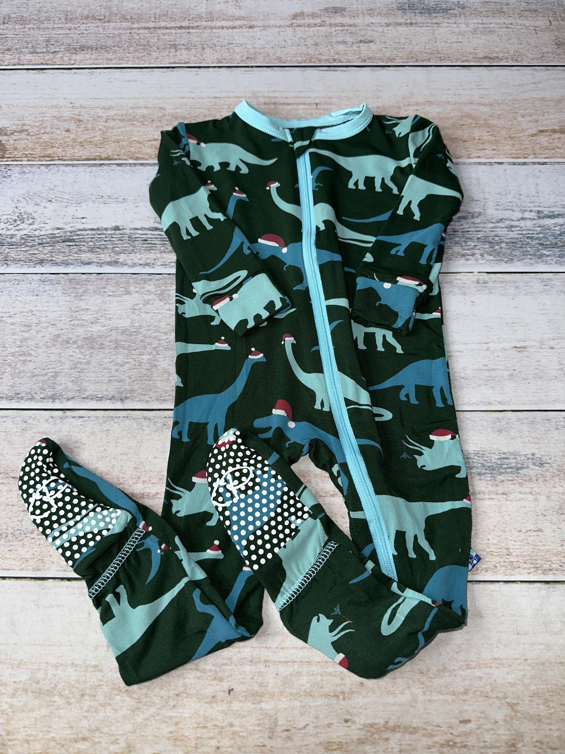 KicKee Pants Boys green | Dinosaur Pajamas Size: 9-12 Months green | Dinosaur