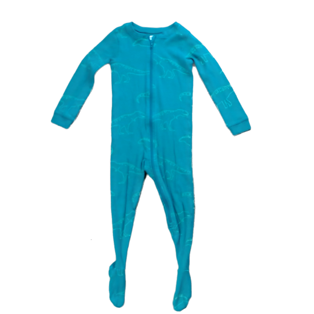 Tea Collection Unisex Green Dinosaurs 1-piece footed Pajamas Size: 2T Green Dinosaurs