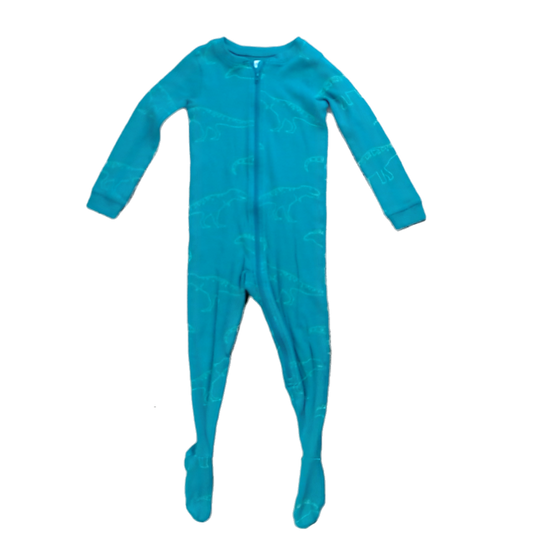 Tea Collection Unisex Green Dinosaurs 1-piece footed Pajamas Size: 2T Green Dinosaurs