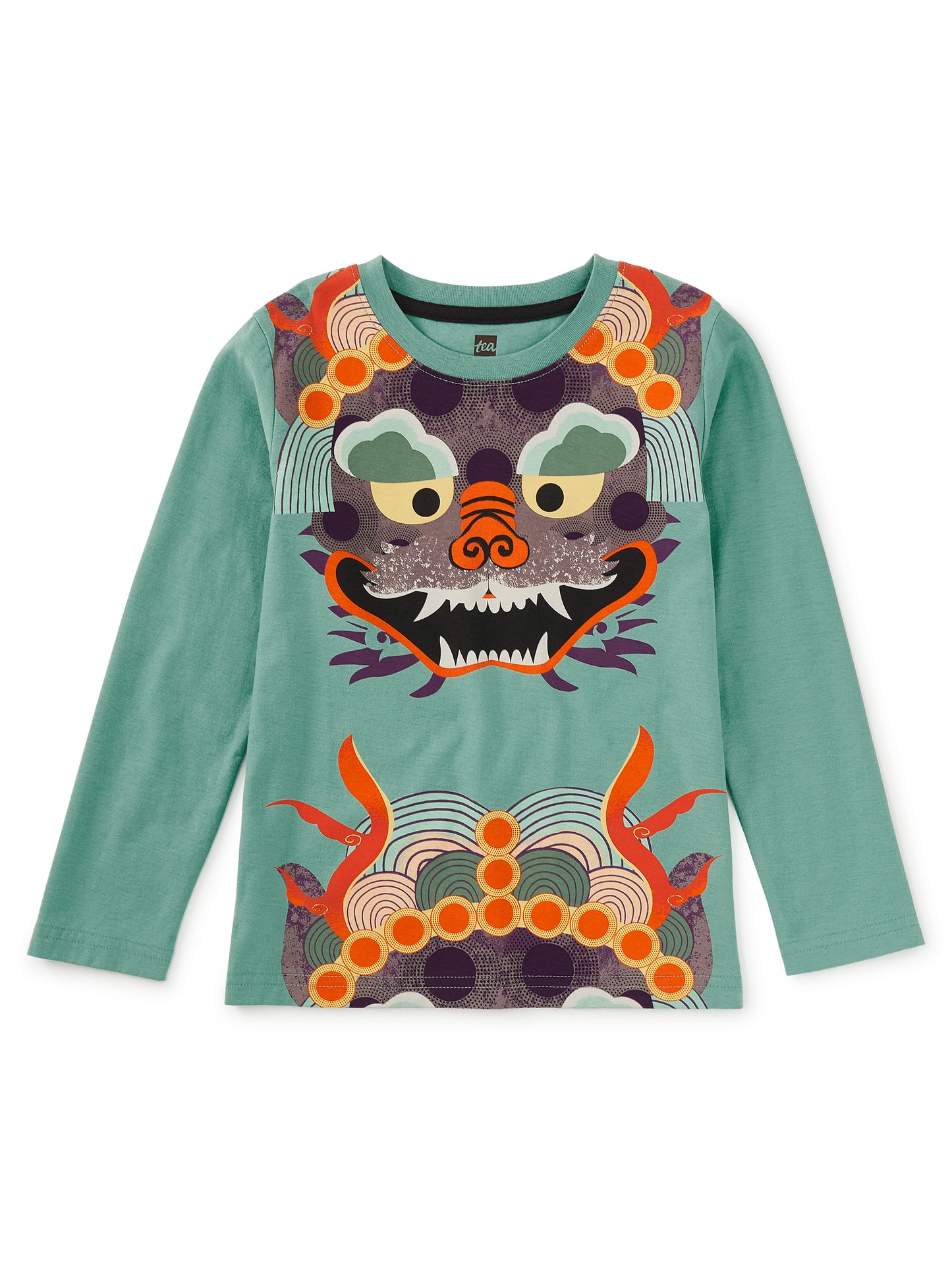 Tea Collection Boys Green Dragon Long Sleeve T-Shirt Size: 5T Green Dragon