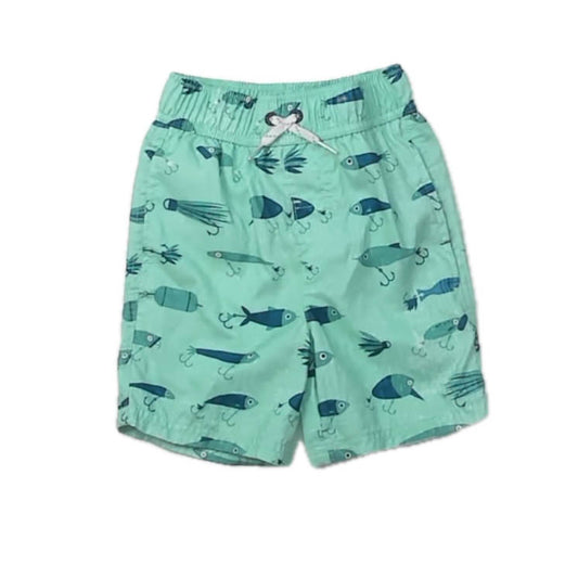 Ocean Coast Boys Green Fish Trunks Size: 5T Green Fish