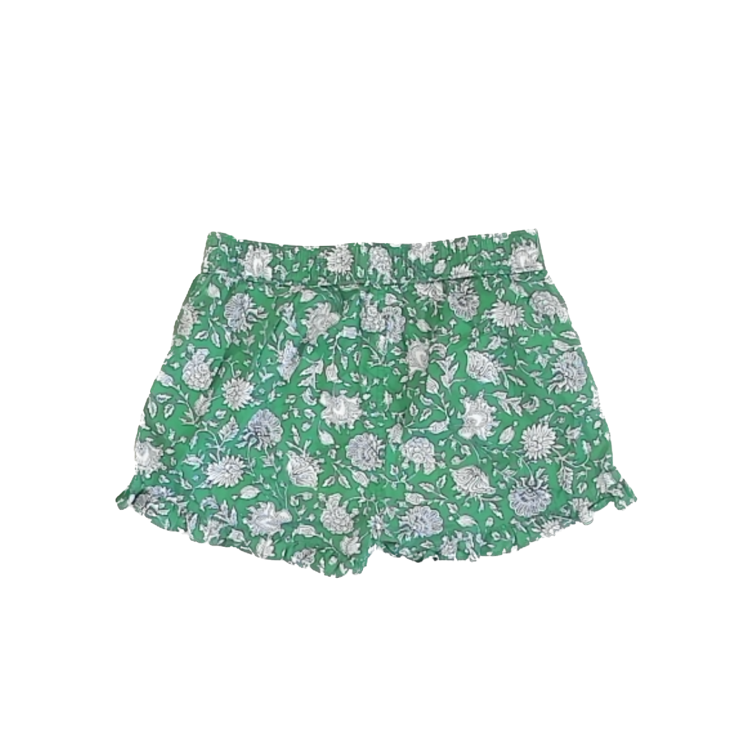 Crewcuts Girls Green Floral Shorts Size: 12 Green Floral