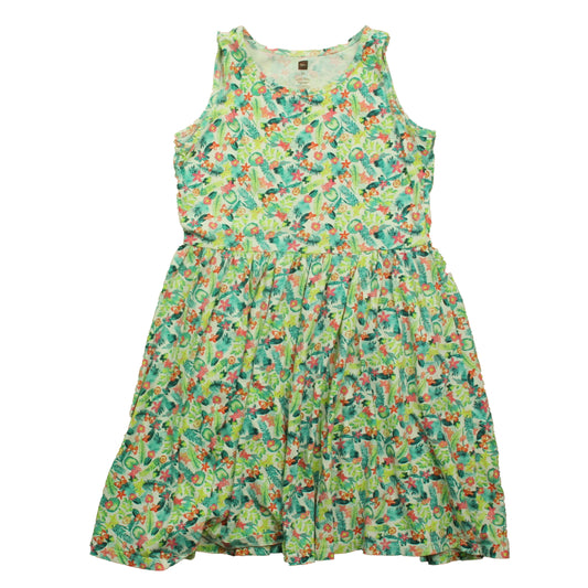 Tea Collection Girls Green Floral Dress Size: 12 Years Green Floral