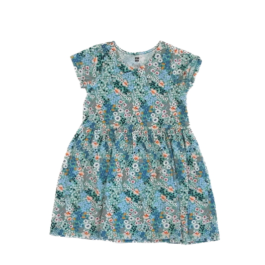 Tea Collection Girls Green | Floral Dress Size: 7 Years Green | Floral