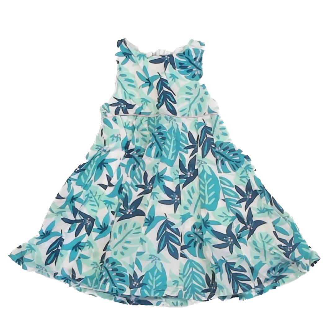 Du Pareil Girls Green Floral Dress Size: 3T Green Floral