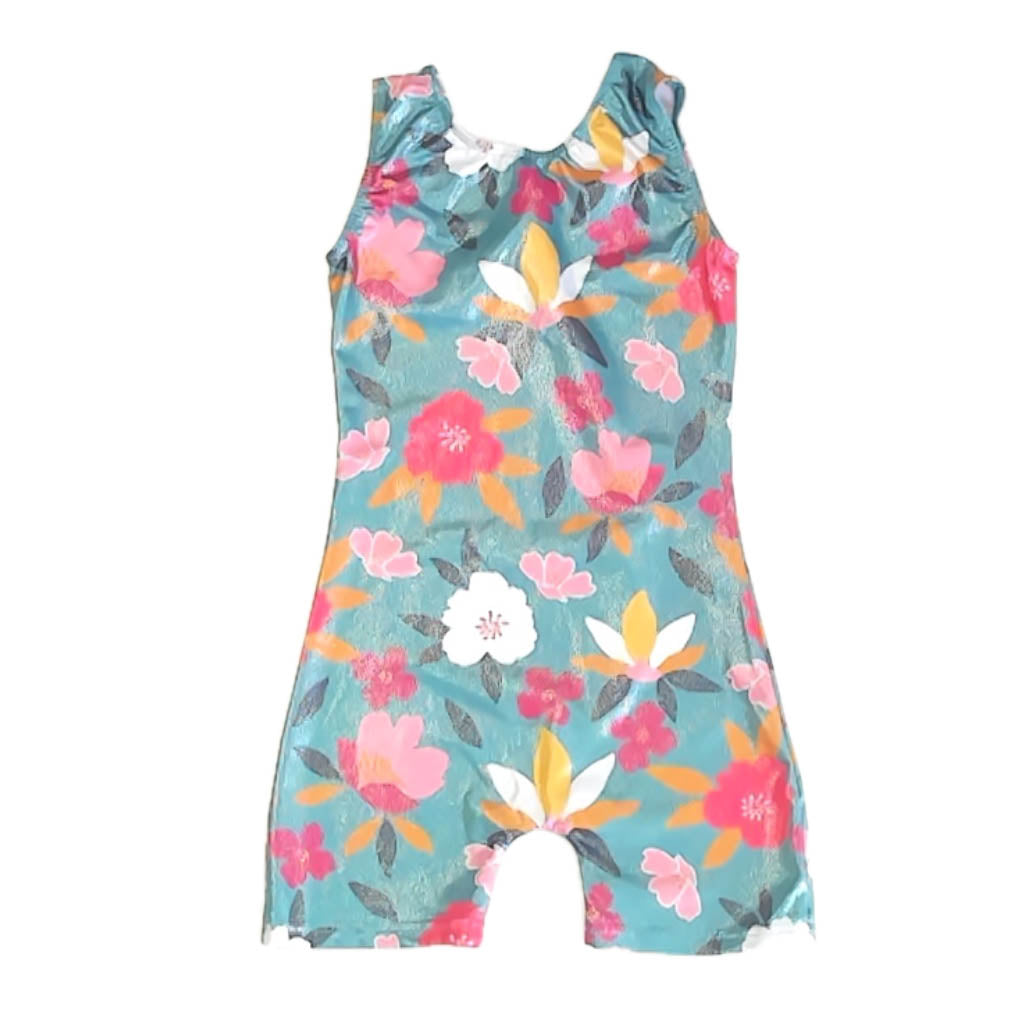Unknown Brand Girls Green Floral Leotard Size: 5T Green Floral