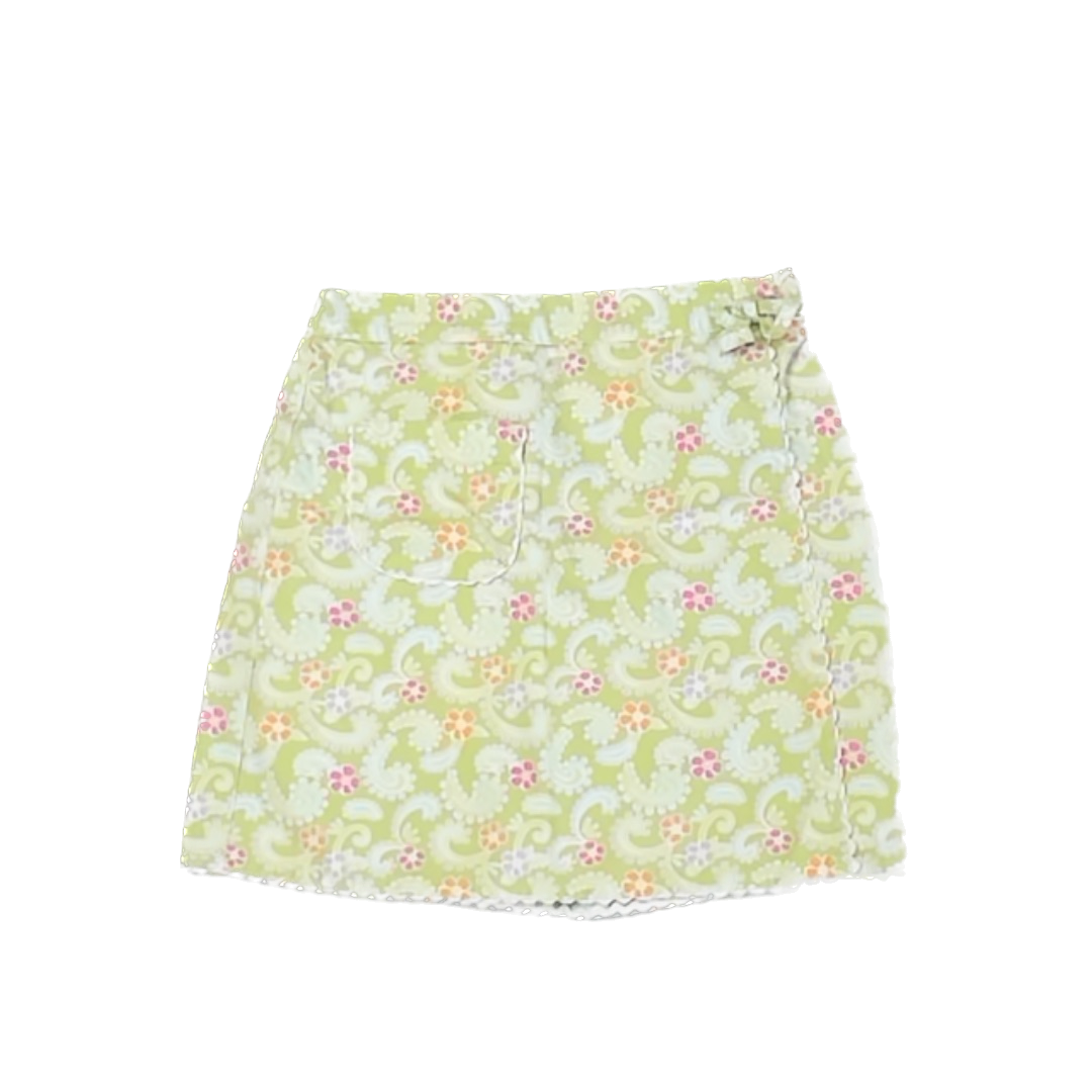 Gymboree Girls Green Floral Skirt Size: 4T Green Floral