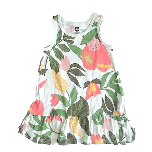Tea Collection Girls Green Floral Dress Size: 18-24 Months Green Floral