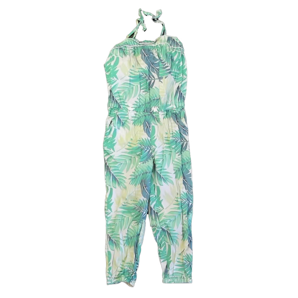 Janie and Jack Girls Green Floral Romper Size: 5T Green Floral