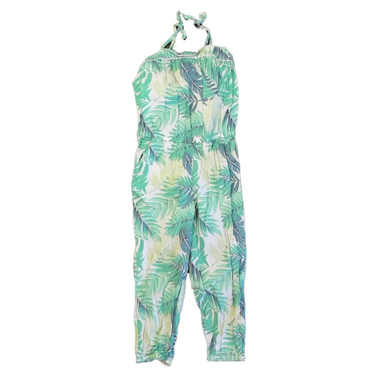 Janie and Jack Girls Green Floral Romper Size: 5T Green Floral