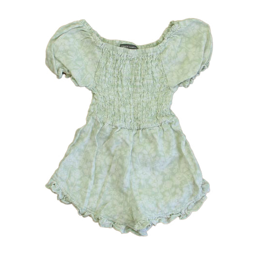 Vince Camuto Girls Green Floral Romper Size: 3T Green Floral