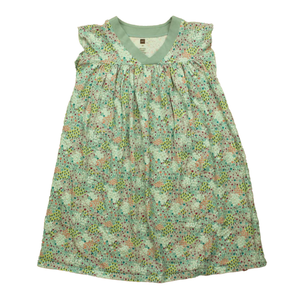 Tea Collection Girls Green Floral Dress Size: 10 Years Green Floral