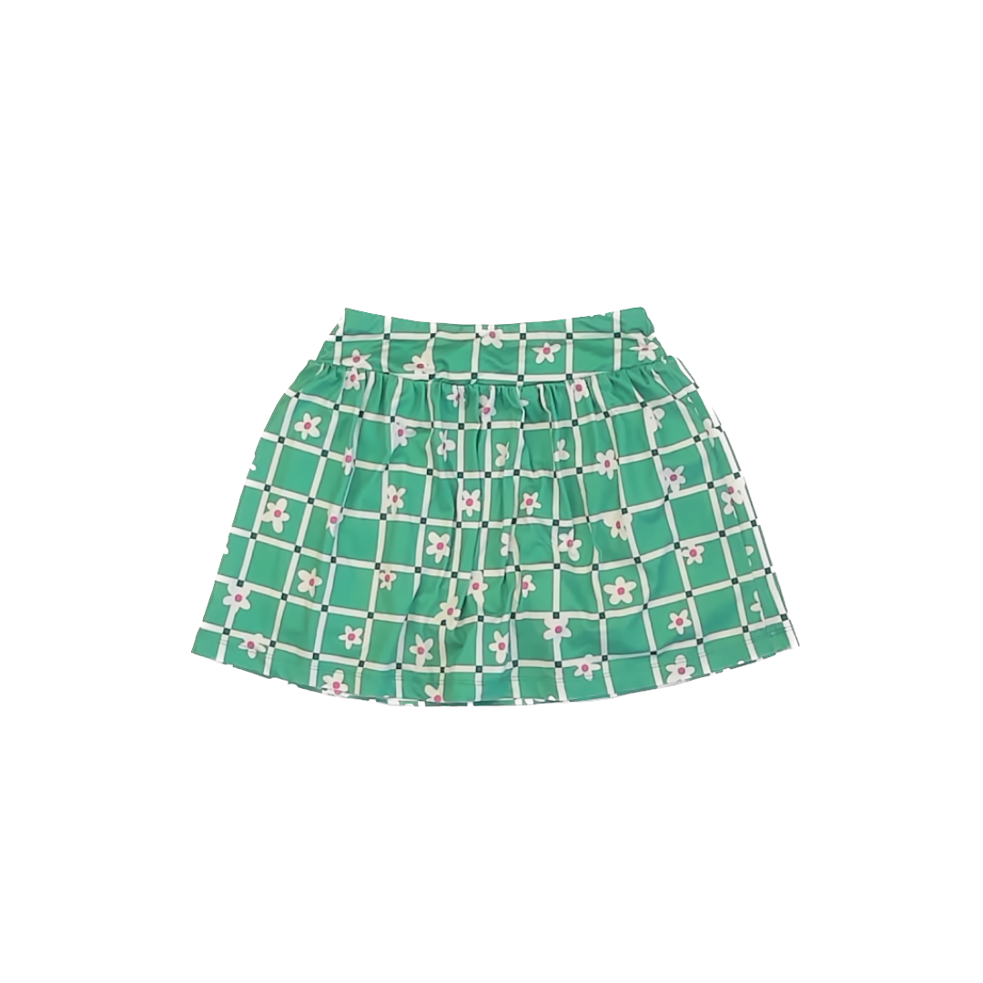 Hanna Andersson Girls Green Floral Skirt Size: 6-7 Years Green Floral