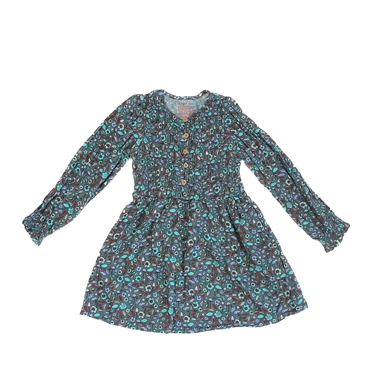 Cat & Jack Girls Green Floral Dress Size: XS (4-5T) Green Floral