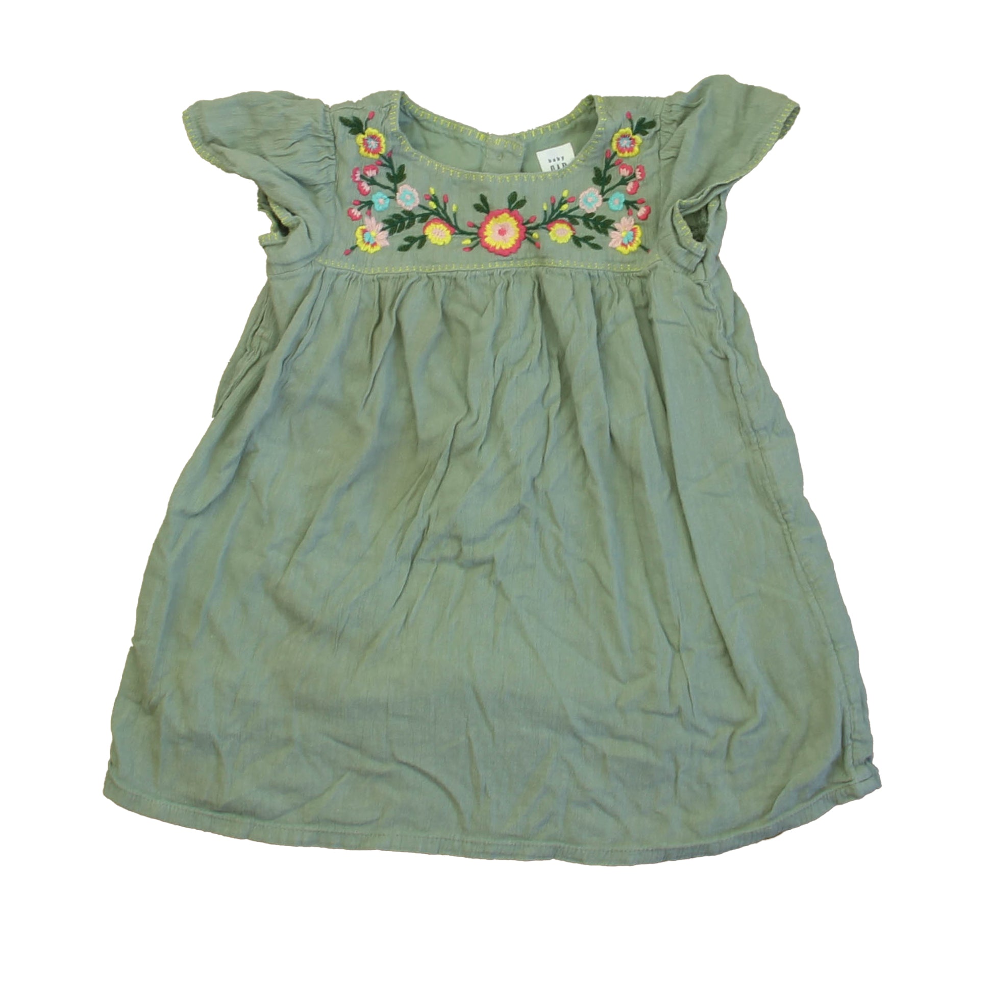 Gap Girls Green Floral Dress Size: 2T Green Floral