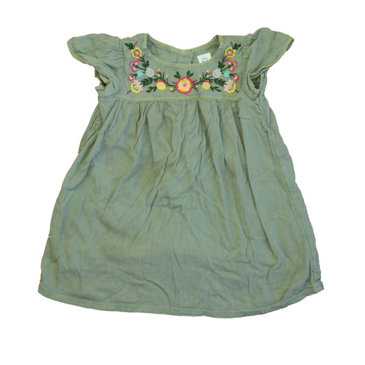 Gap Girls Green Floral Dress Size: 2T Green Floral