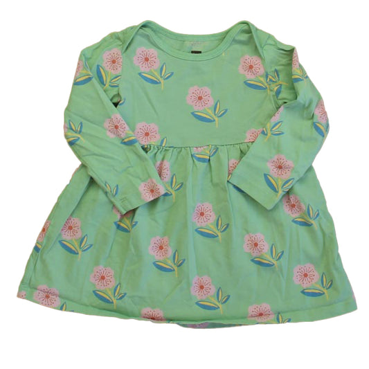 Tea Girls Green Floral Dress Size: 12-18 Months