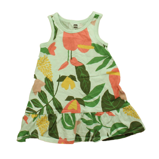 Tea Girls Green | Floral Sun Dress Size: 2T Green | Floral
