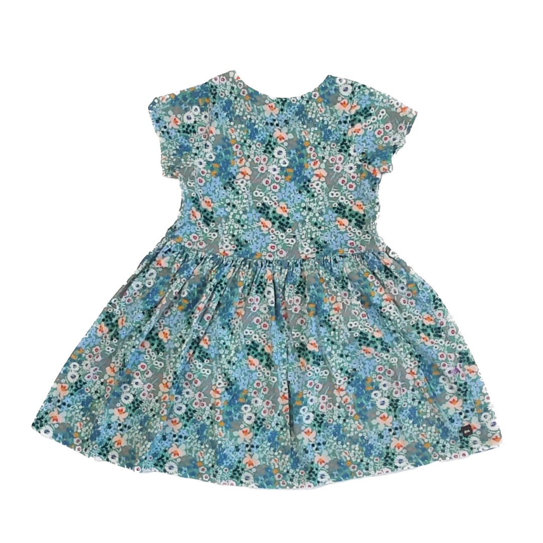 Tea Collection Girls Green | Floral Dress Size: 7 Years Green | Floral