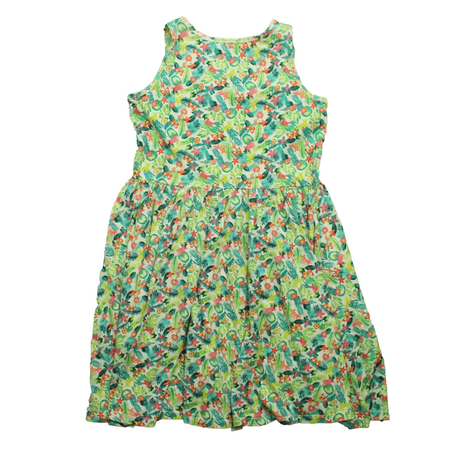 Tea Collection Girls Green Floral Dress Size: 12 Years Green Floral