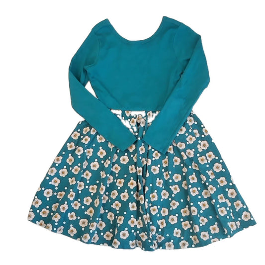 Tea Collection Girls Green Floral Dress Size: 8 Years Green Floral