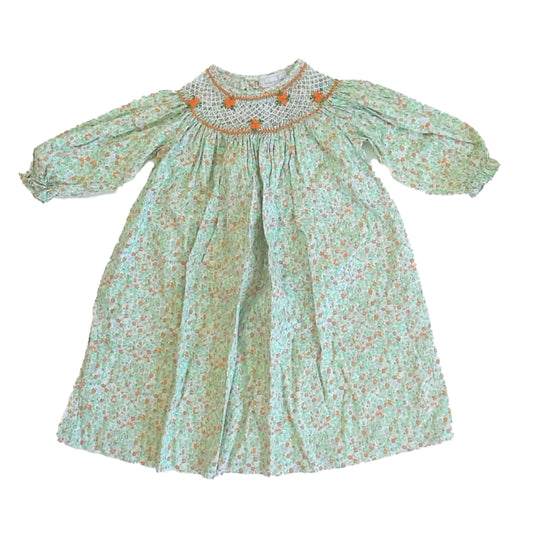 Fantaisie Girls Green Floral Dress Size: 3T Green Floral