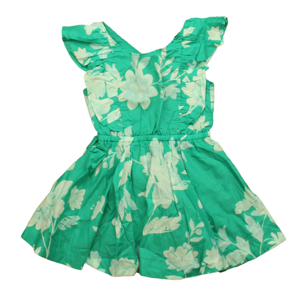 Tea Girls Green Floral Dress Size: 3T