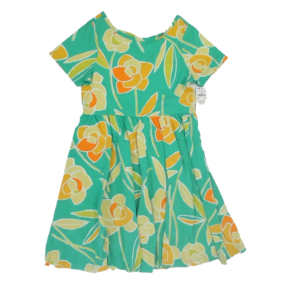 Tea Collection Girls Green Floral Dress Size: 12 Years Green Floral