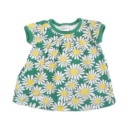 Hanna Andersson Girls Green Floral Dress Size: 6-12 Months Green Floral