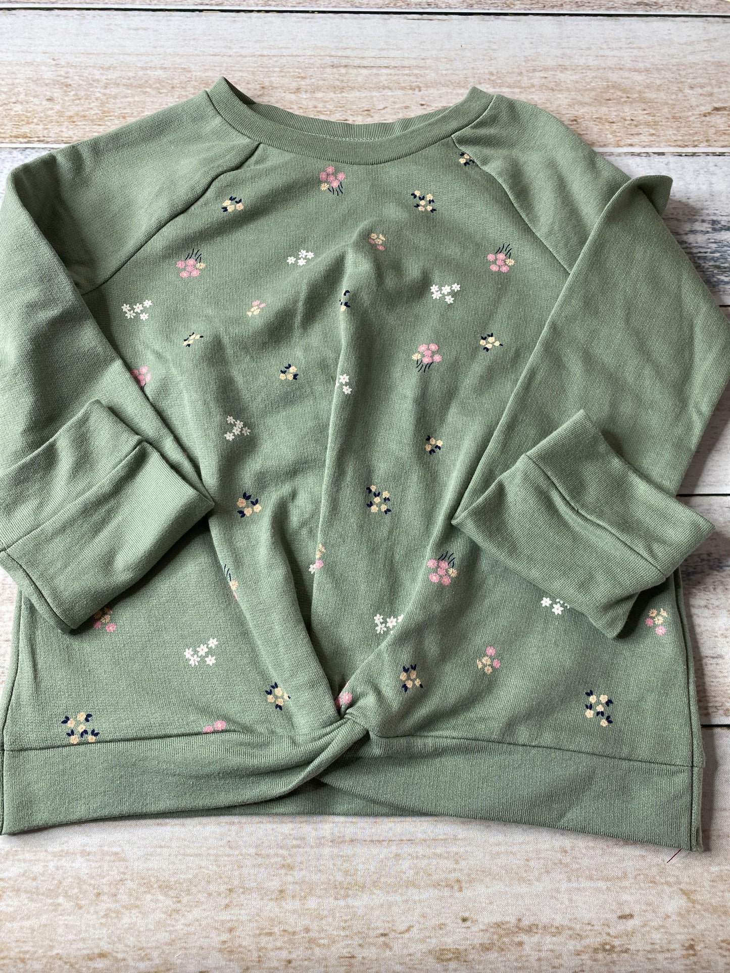 Carters Girls green | Flowers Sweater Size: 7 green | Flowers