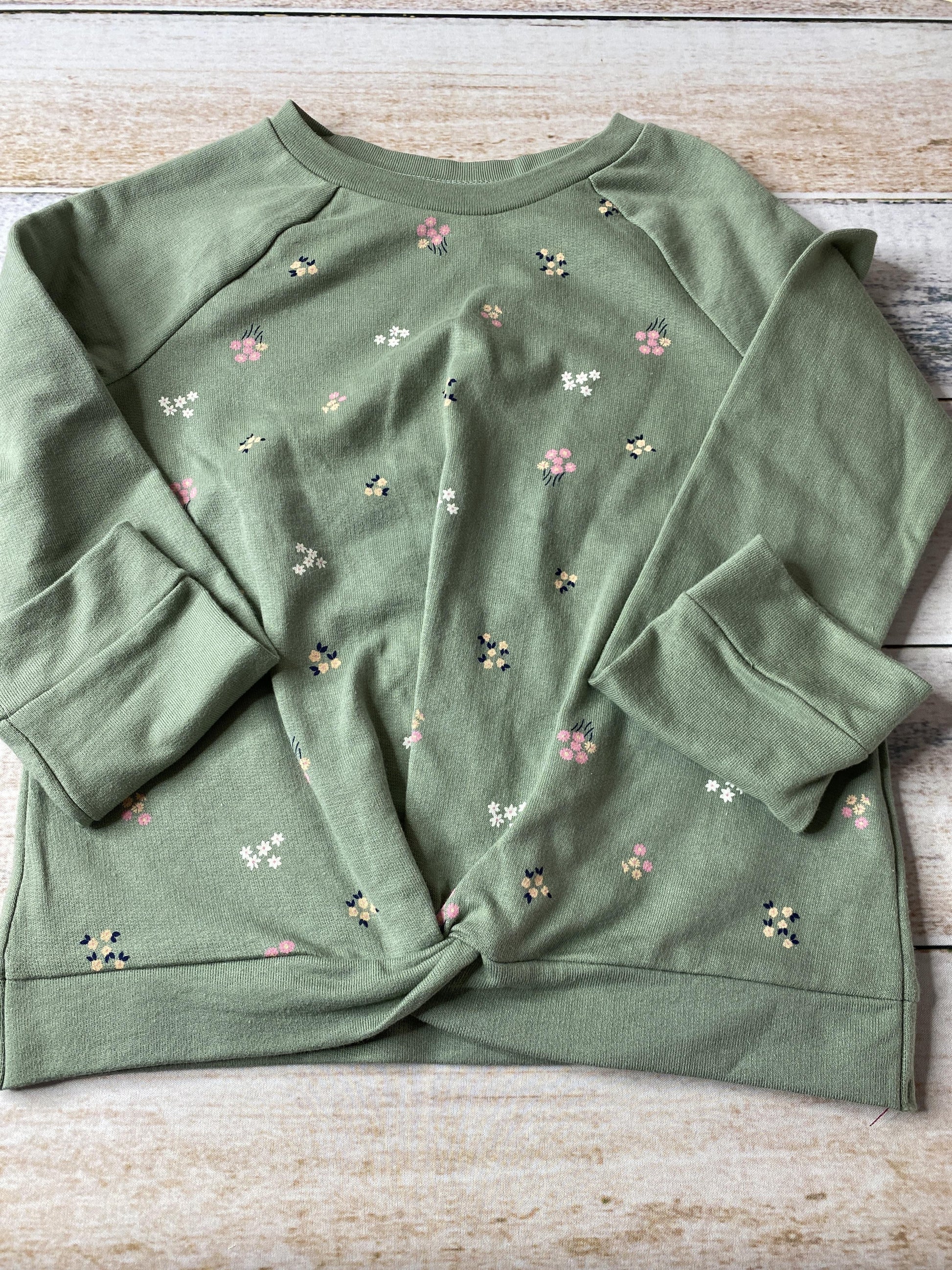 Carters Girls green | Flowers Sweater Size: 7 green | Flowers