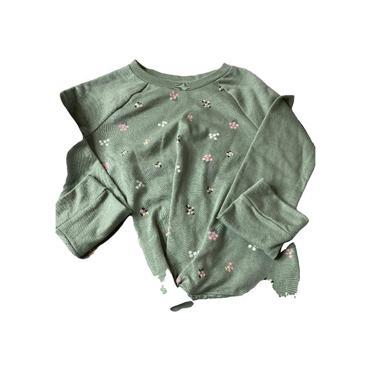 Carters Girls green | Flowers Sweater Size: 7 green | Flowers