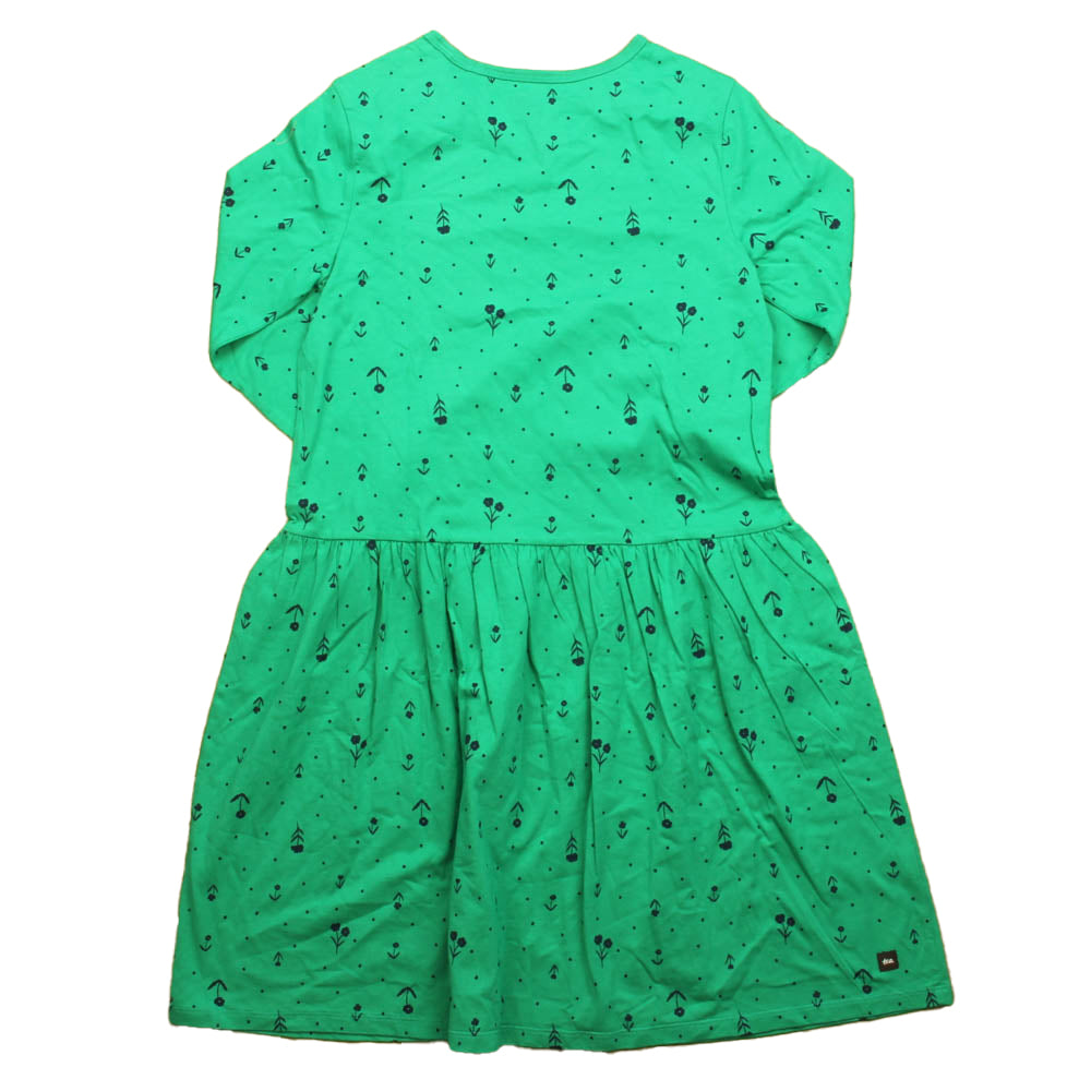 Tea Girls Green Flowers Dress Size: 12 Years Green Flowers