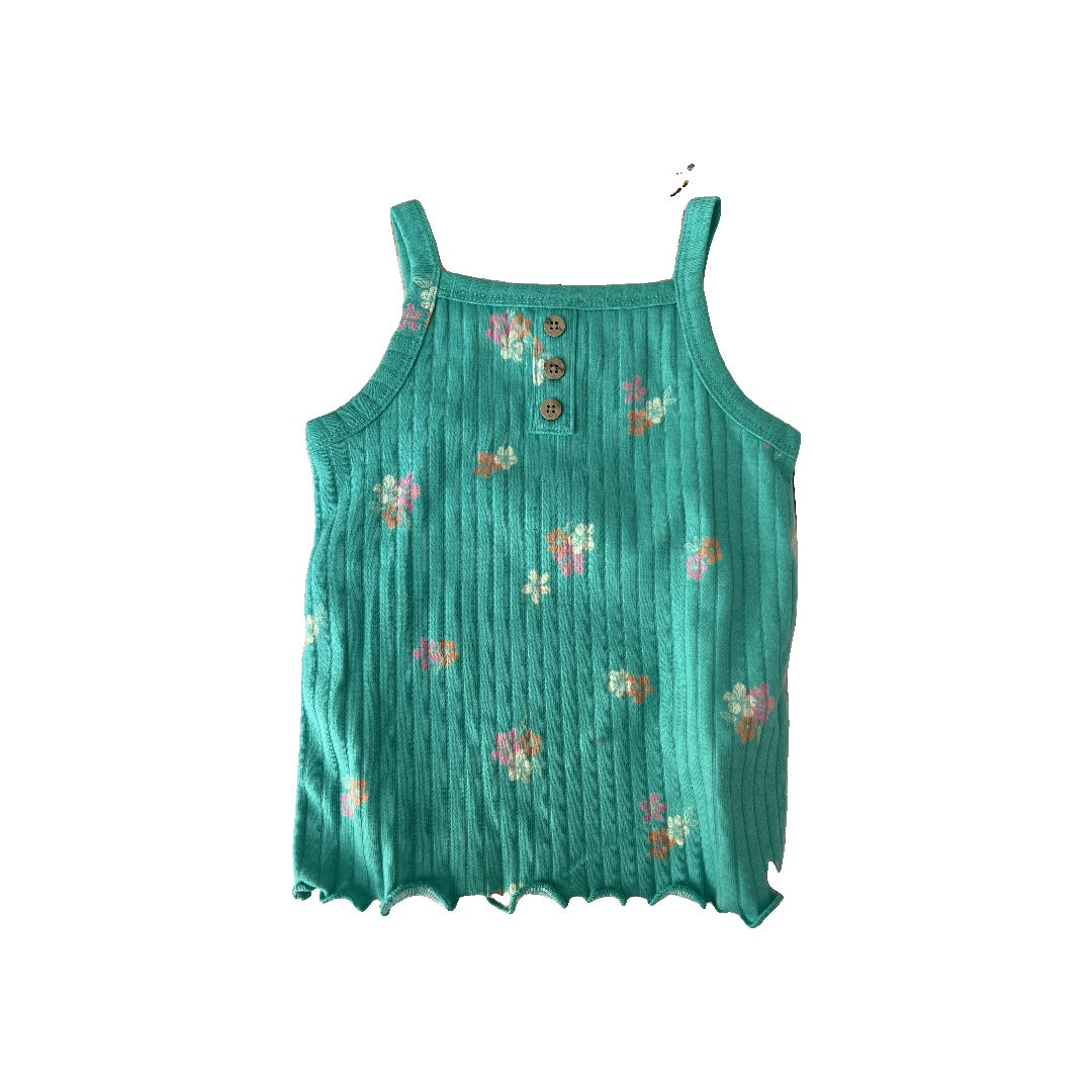 Cat & Jack Girls green | Flowers Tank Top Size: 3T green | Flowers