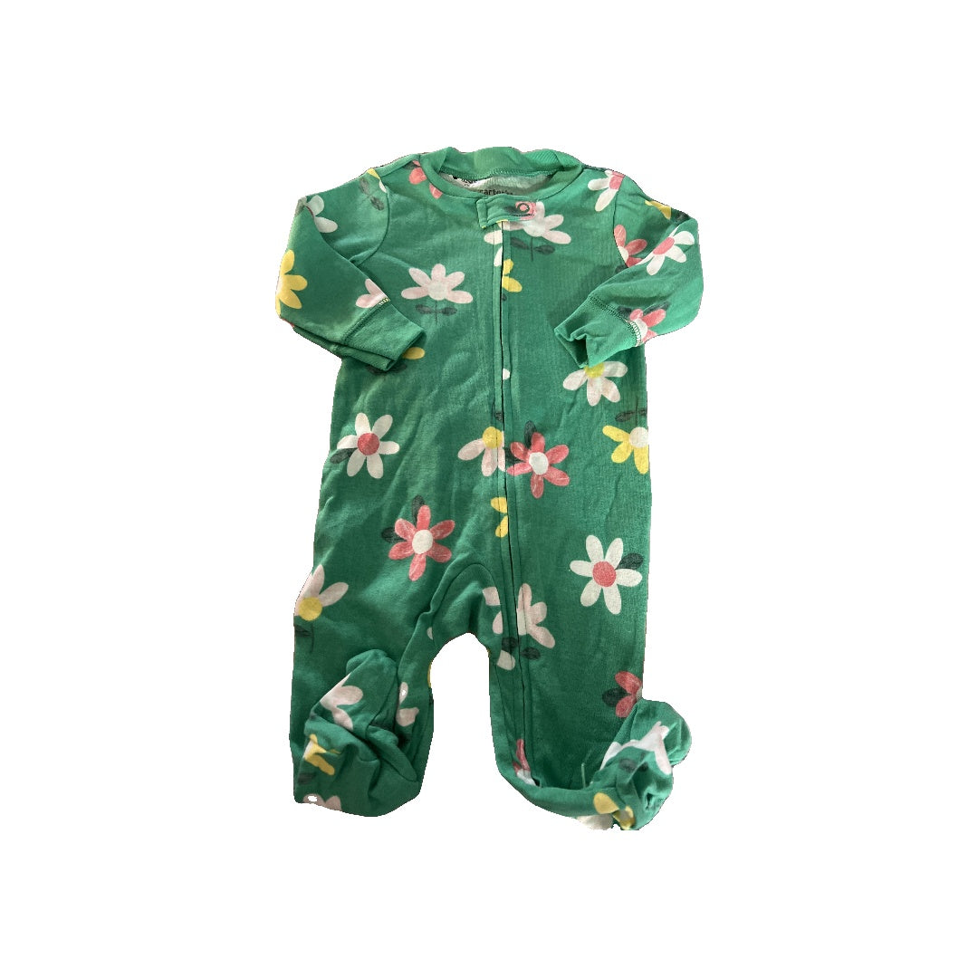 Carters Girls green | Flowers Pajamas Size: 6 months green | Flowers