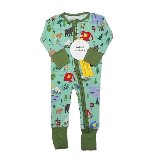 Little Sleepies Boys Green Forest 1-piece Non-footed Pajamas Size: 0-3 Months Green Forest